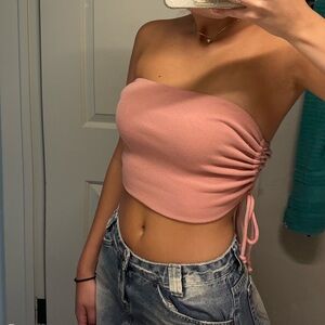 Baby pink strapless top 🩷